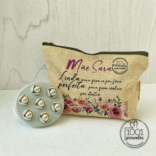 Bolsa de linho e massajador  "Mãe linda"