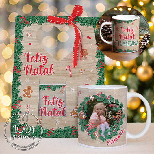 Caneca com fotografia "Feliz Natal"