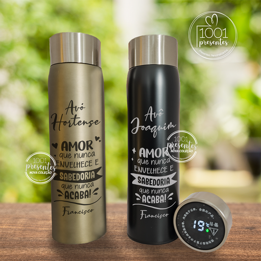 Garrafa display digital "Amor que nunca acaba..."