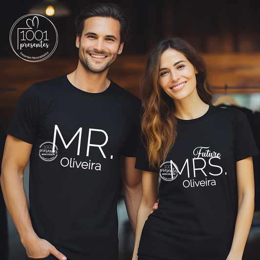 T-shirt Mrs e Mr.  "Nome"