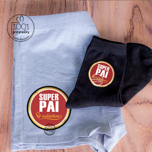 Boxer e/ou meias "Super pai - o autêntico"