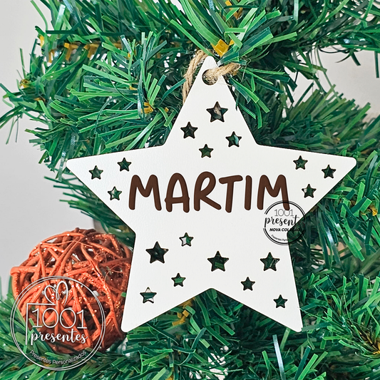 Pendente de Natal estrela "Nome"