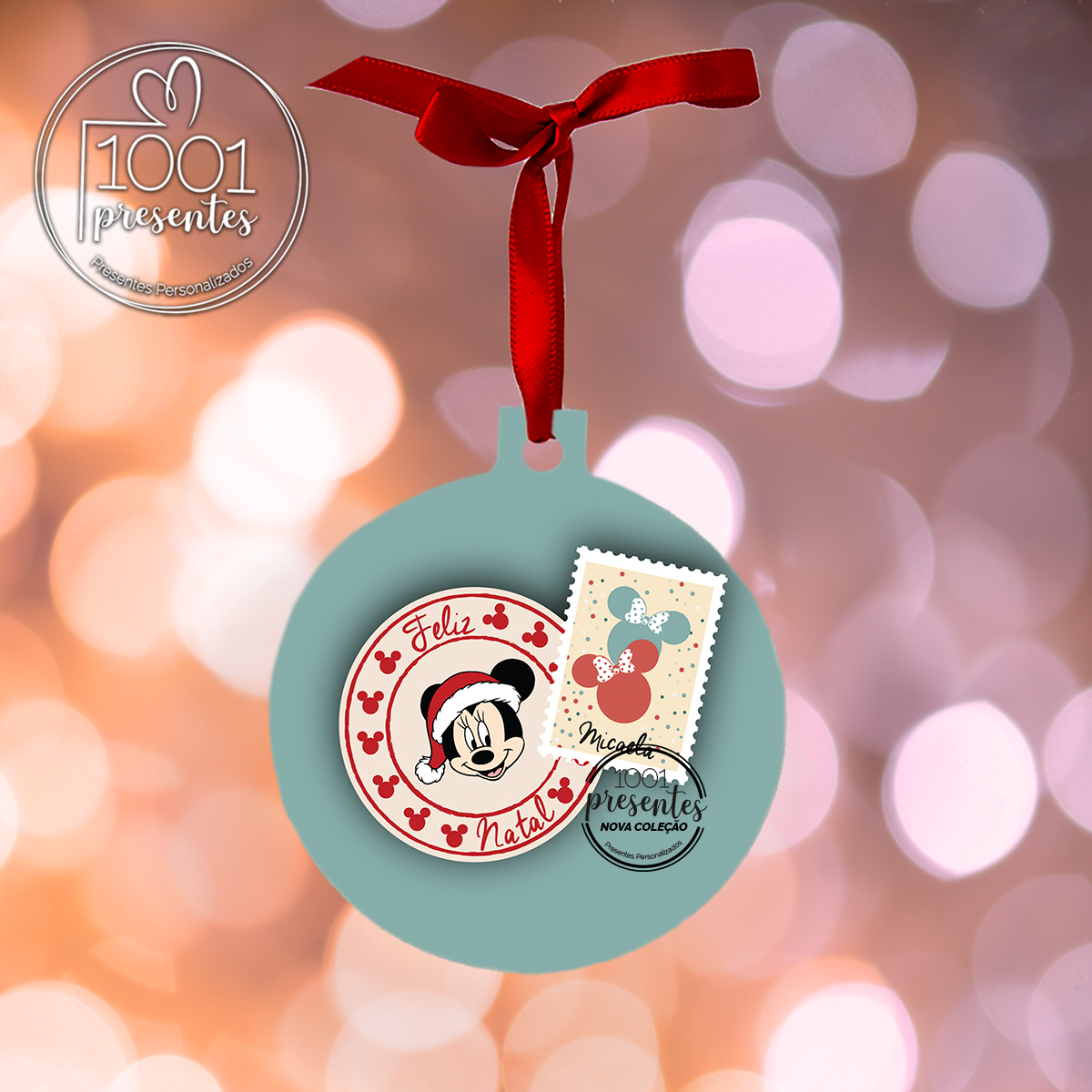 Bola de Natal "Minnie/ Mickey"