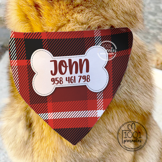 Coleira com lenço personalizada