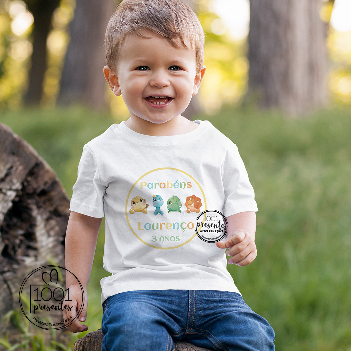 T-shirt aniversário "Dinossauros"