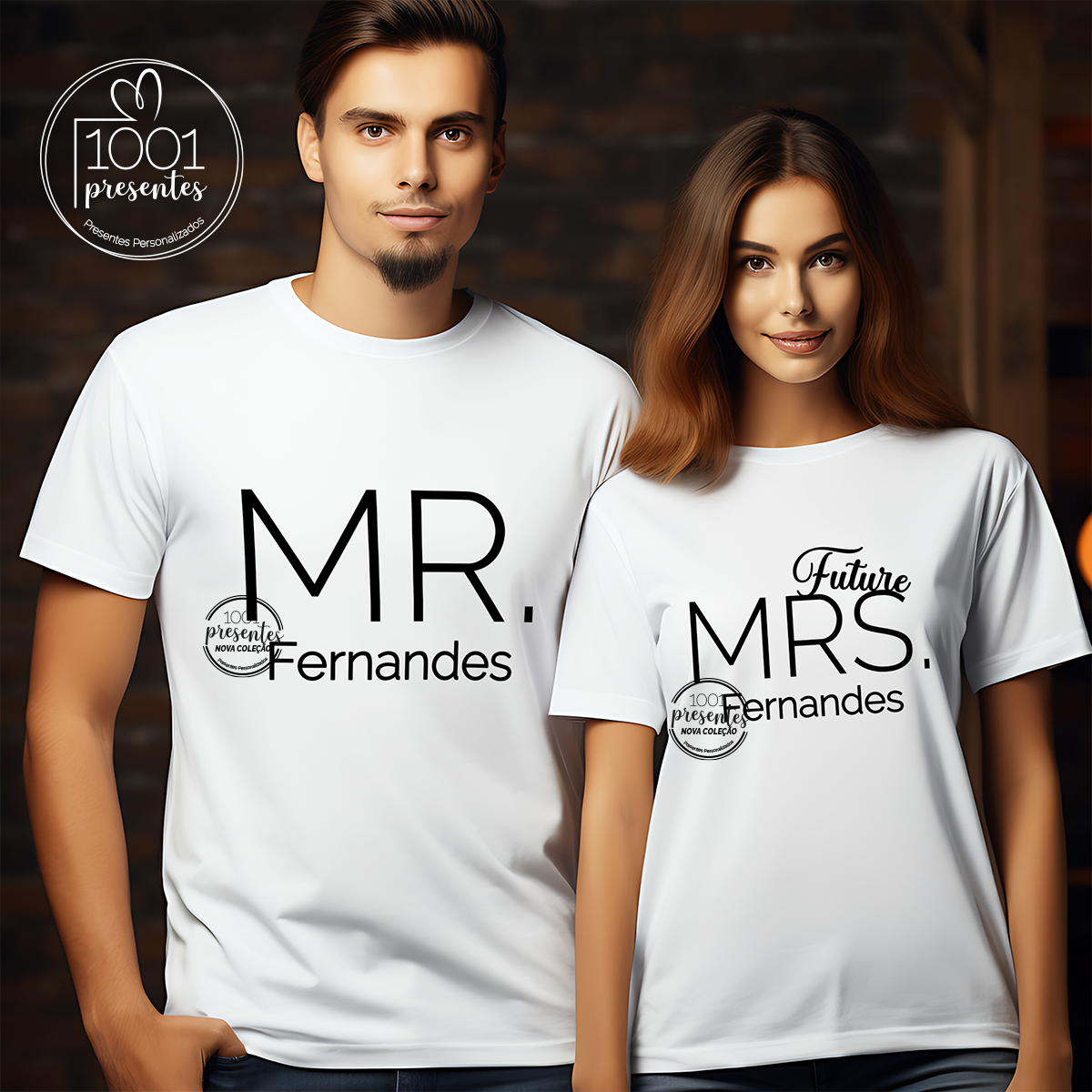 T-shirt Mrs e Mr.  "Nome"