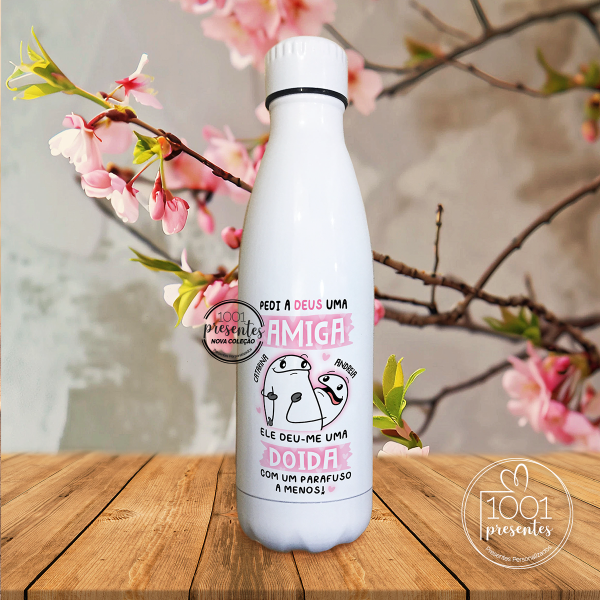 Garrafa 750ml flork "Pedi a Deus..."