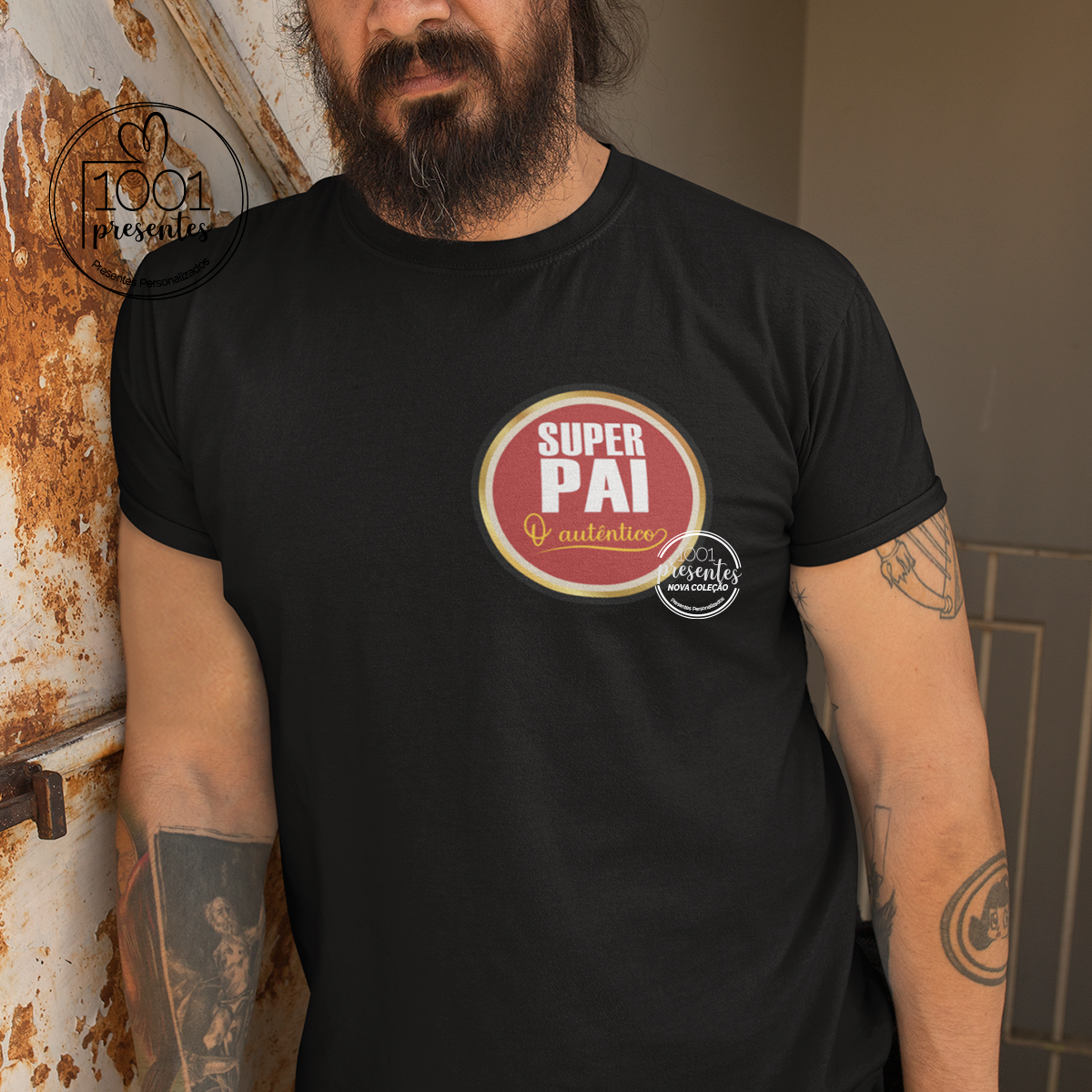 T-shirt "Super pai - o autêntico"